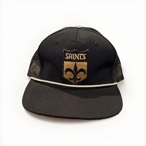 Rare New Orleans Saints NFL Snapback Hat 90s Vtg Sports Specialties Korea Rope